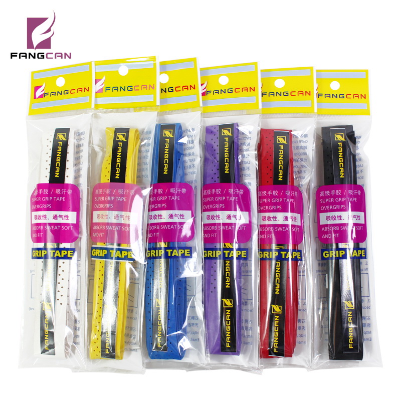 FANGCAN 3 個 FANGCAN 穴あきテニスグリップテープ滑り止め汗止めバンドオーバーグリップバドミントンスカッシュパドルラケット用