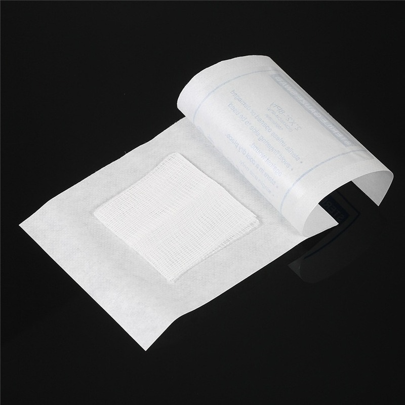 10 pçs/lote gaze almofada kit de primeiros socorros à prova dwaterproof água curativo sacos estéreis kit sobrevivência emergência gaze almofada cuidados com feridas