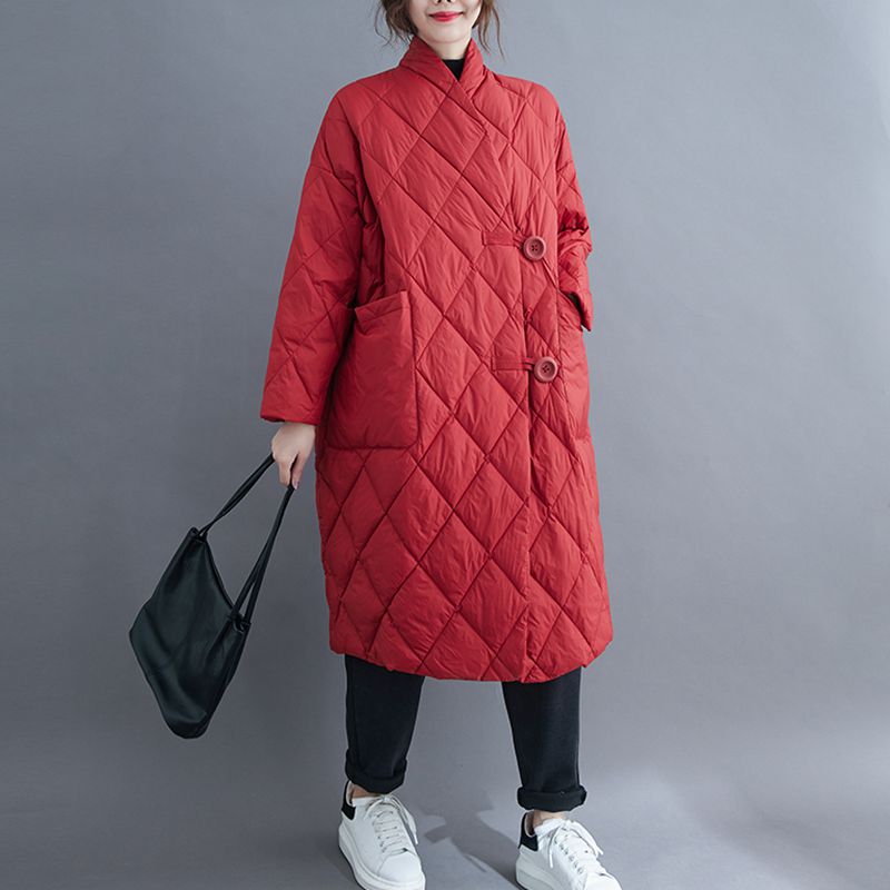 Kích Thước 8XL 120Kg Mùa Đông Nữ Dài Áo Khoác Nữ Ấm Áp Áo Khoác Nhẹ Oversize Cá Nóc Parkas Wadded Xuống Áo
