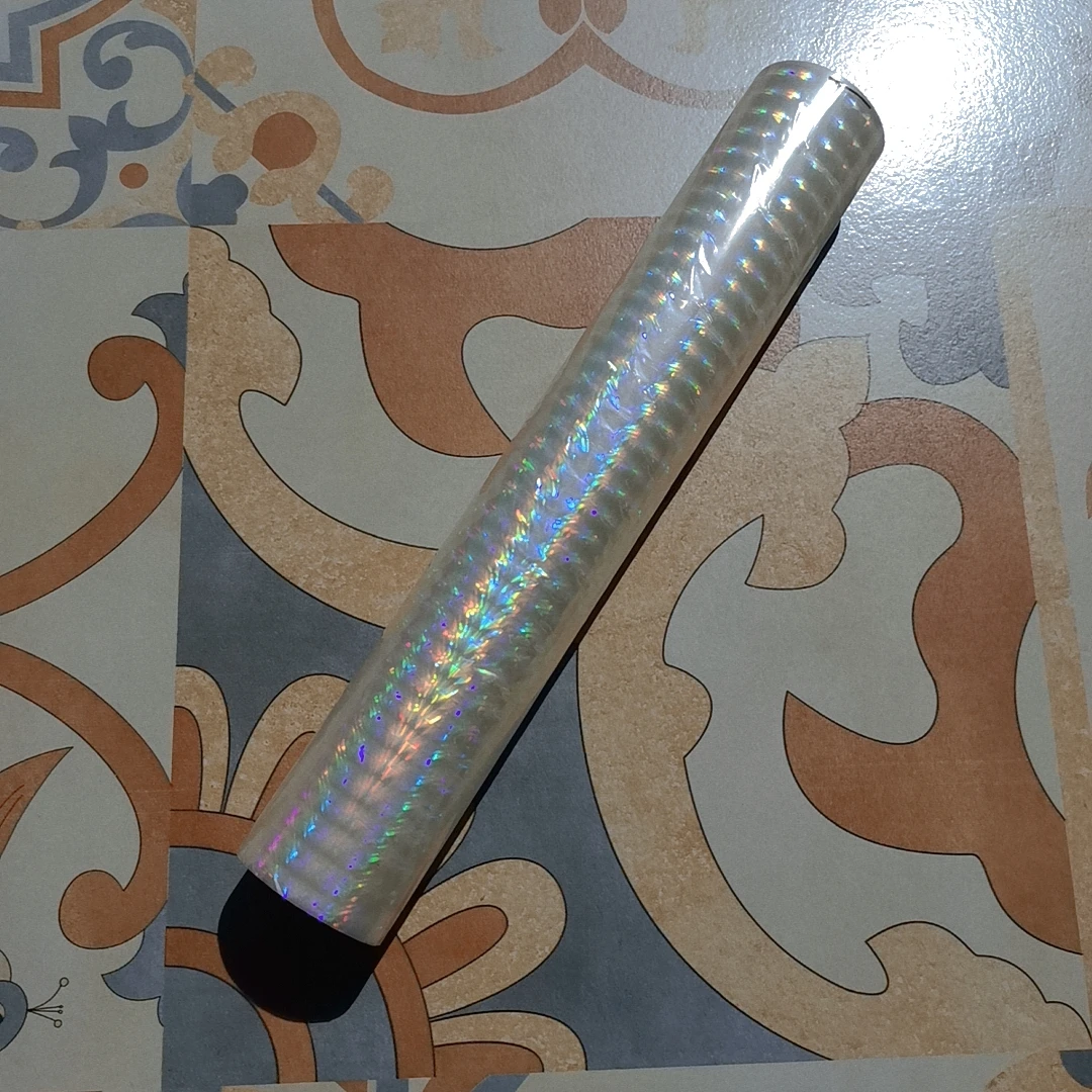 Papier estampage à chaud, style grille holographique, transparent sur boîte ou plastique, bricolage GT, 21cm x 120m