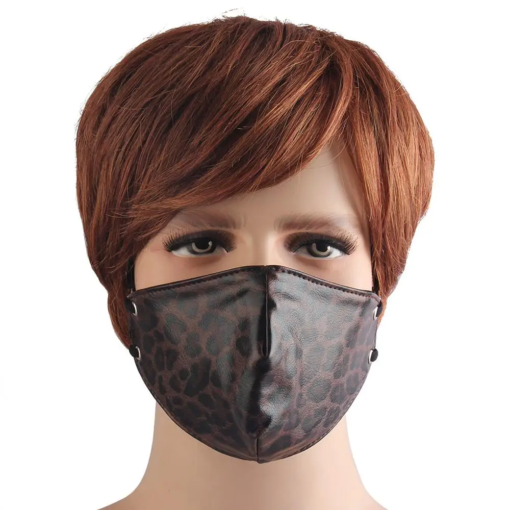 ผู้ชายผู้หญิง BIKER รถจักรยานยนต์หน้ากาก Punk Leopard พิมพ์ Anti FOG Windproof ฝุ่นหนังงู Face Mask Earloop Fast การจัดส่ง