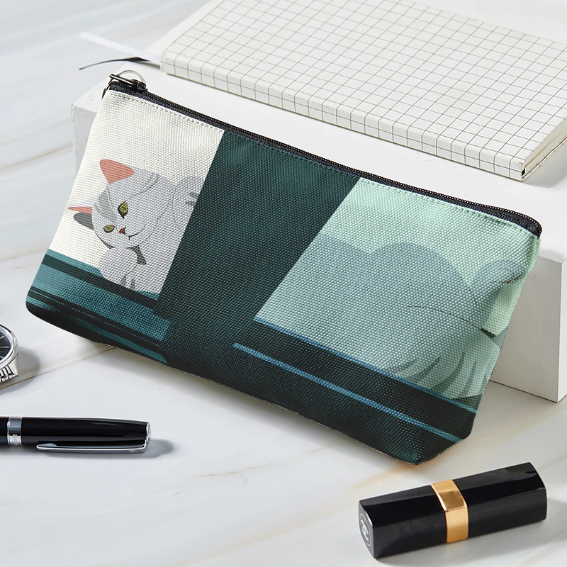 Nhật Bản Phong Cách Trang Điểm Mèo Series In Canvas Túi Đựng Mỹ Phẩm Công Suất Lớn Bé Gái Và Nữ Di Động Túi Đựng Mỹ Phẩm