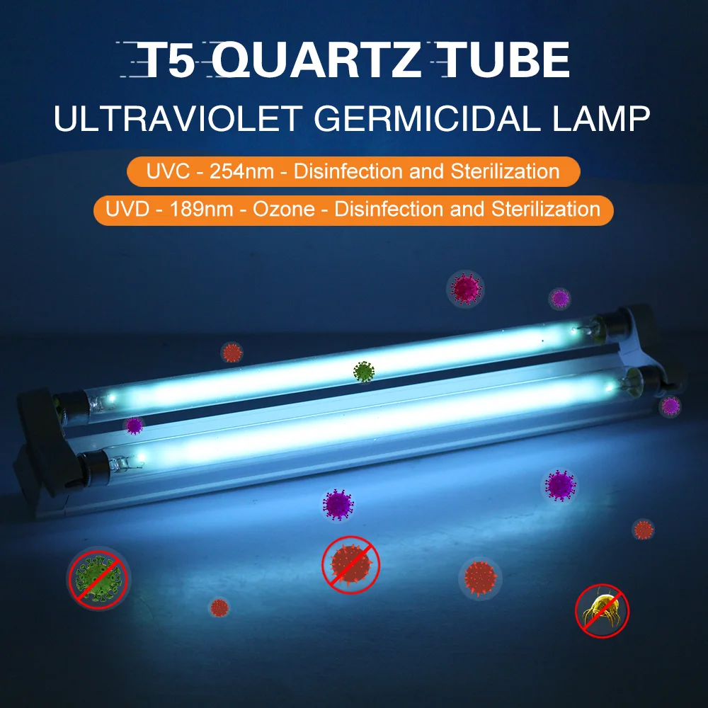 16W/220V Tia Cực Tím Diệt Mầm Đèn UVC Máy Tiệt Trùng Diệt Bụi Chi Eliminator 254nm Đôi-Tiệt Trùng UV Thạch Anh đèn Cho Gia Đình