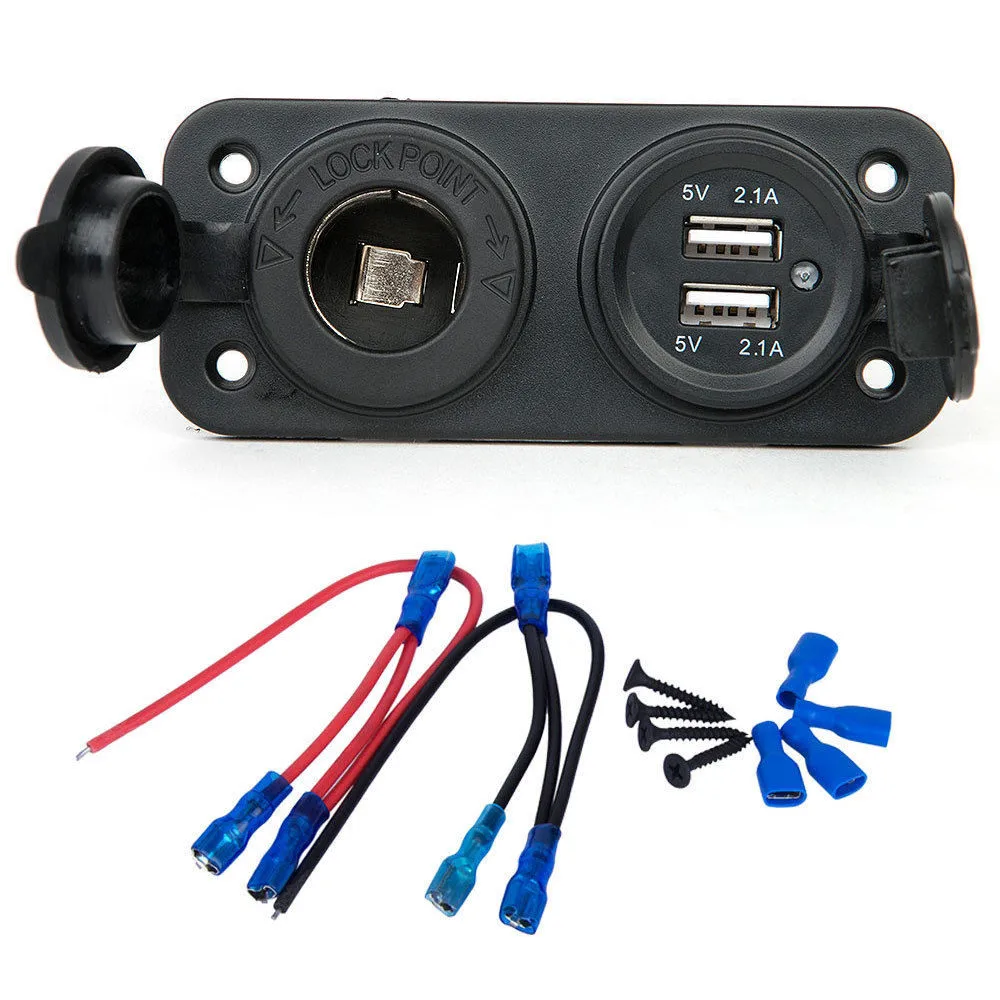 DaierTek 12V Dual USB Isqueiro Do Carro Soquete Divisor 12V Carregador Adaptador de Alimentação Acessórios de Tomada Chegam Novas