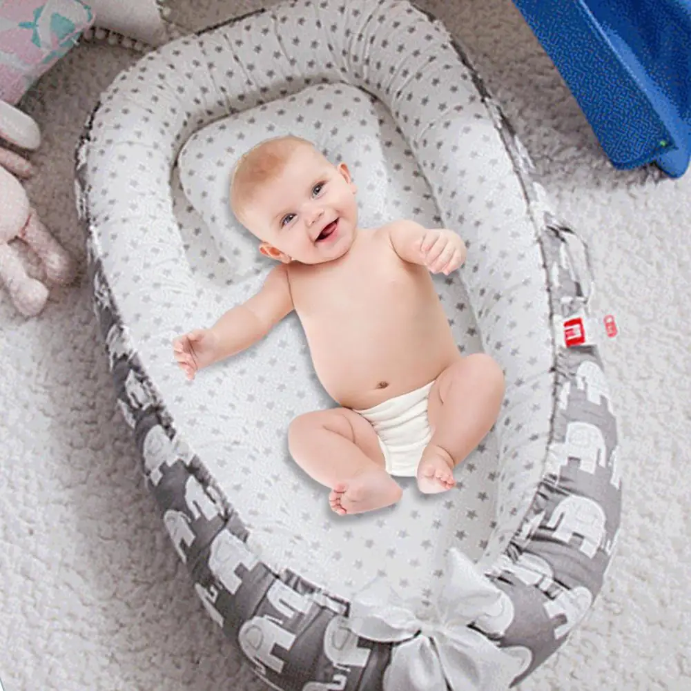 เด็ก Nest เตียงหมอนผ้านวมเด็กแรกเกิด Lounger แบบพกพา Napping Baby Bassinet พร้อมหมอนผ้านวม Bebe ผ้าฝ้าย Sleeper