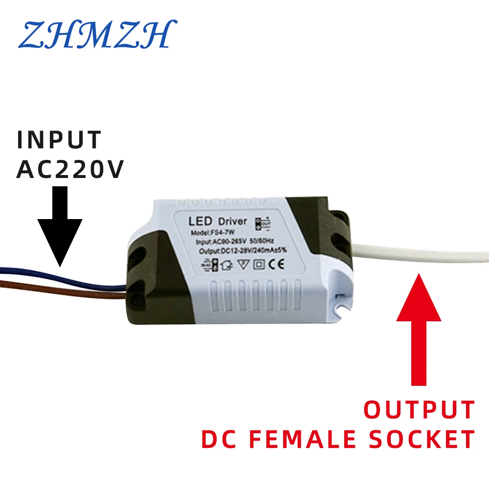 Controlador LED AC 110V 220V corriente constante 8-18W 8-24W DC 280mA fuentes de alimentación LED con controladores de enchufe hembra para Panel de luz LED