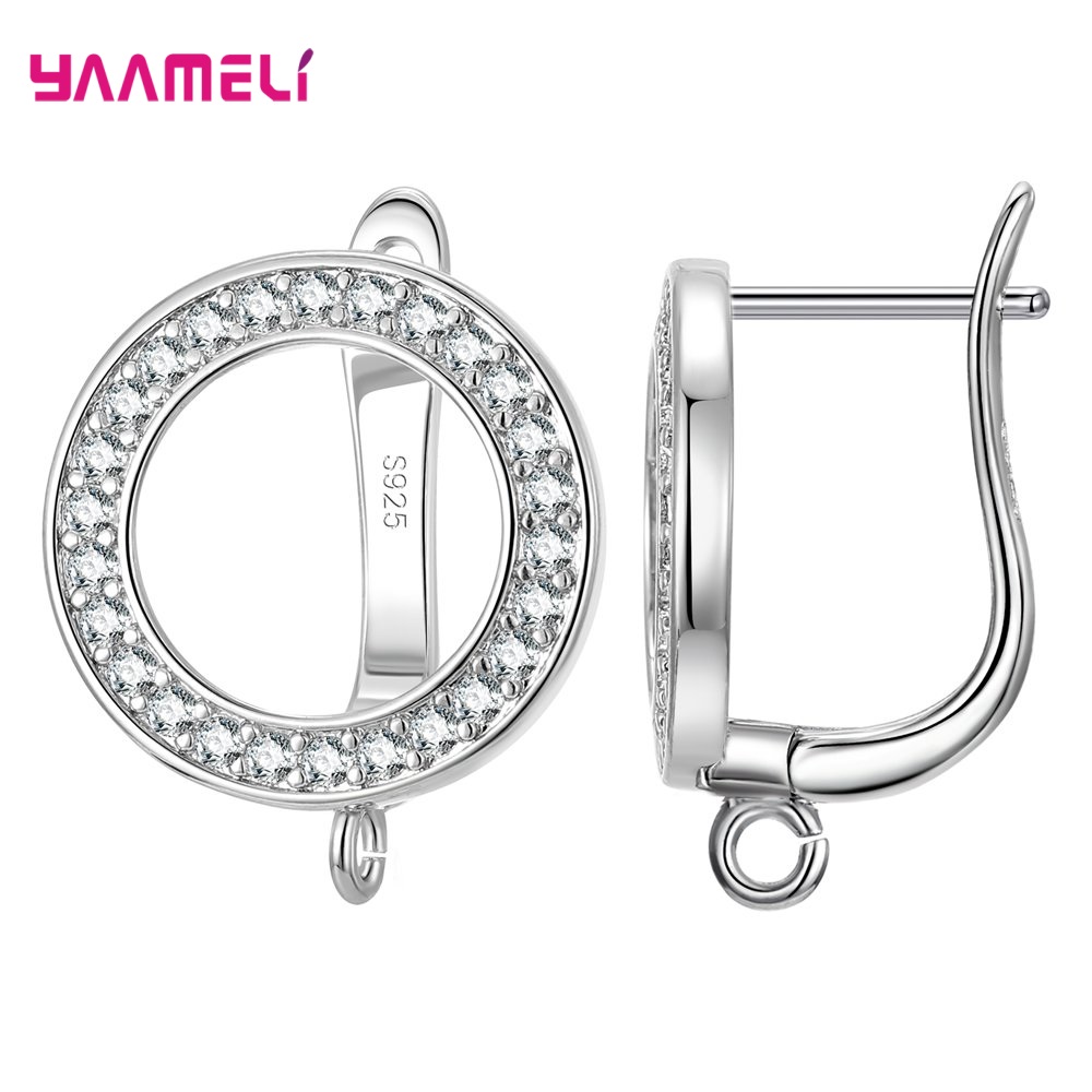 จริง 100% 925 เงินสเตอร์ลิงสีZirconผลการค้นหาต่างหูLeverback Earwireอุปกรณ์ส่วนประกอบอุปกรณ์เสริมHandmade Supplies