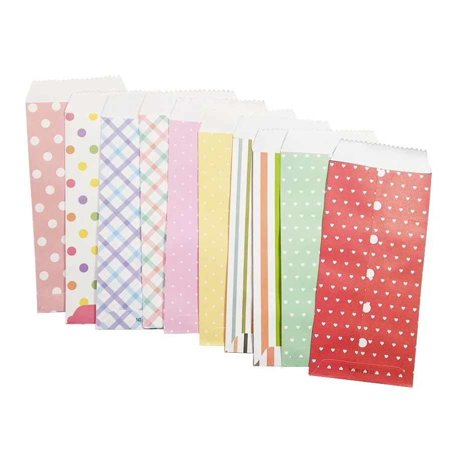 10 Cái/lốc Chấm Bi Sọc Bao Sáng Tạo DIY Giấy Thêu Sò Tặng Viết Thư Văn Phòng Phẩm Nghiên Cứu Đồ Dùng Học Sinh Tự Làm 195x85mm