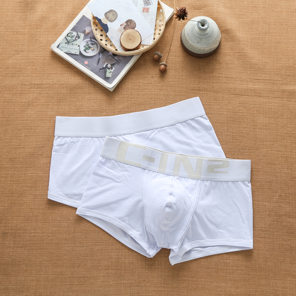 Ropa interior de marca para hombre, calzoncillos Boxer juveniles con letras cómodas y transpirables, tendencia de moda de algodón Sexy