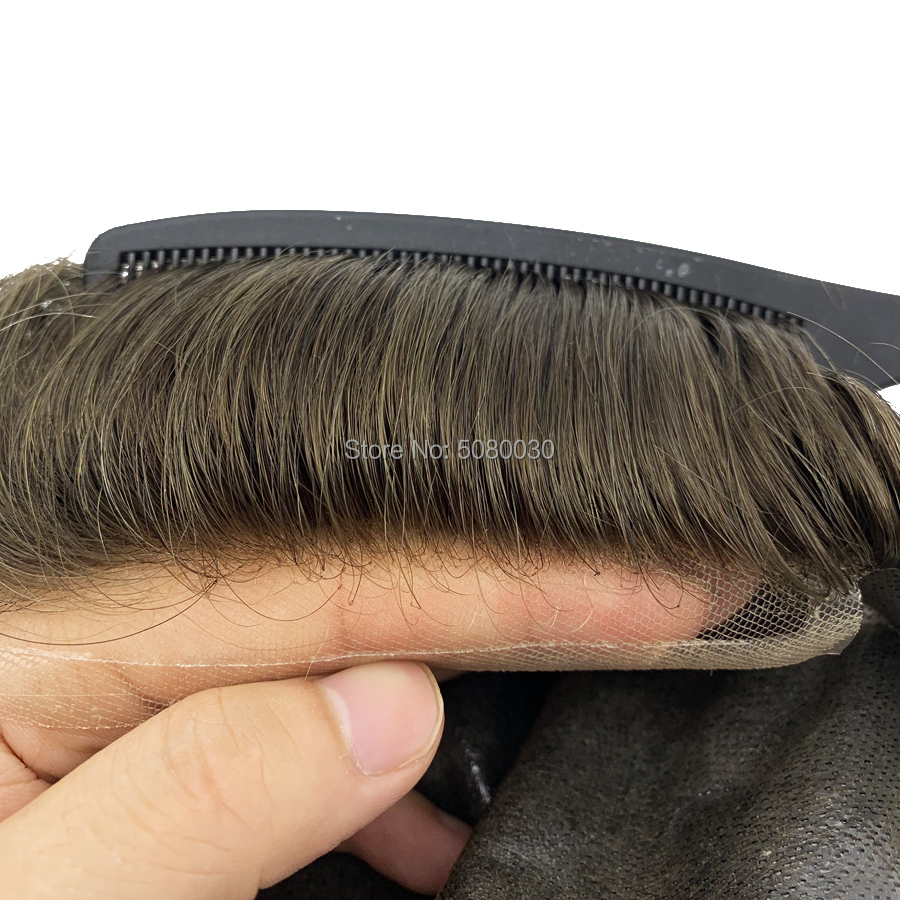 Günstige BIO Spitzen-Toupet-Hautbasis mit Schweizer Spitze vorne für Männer auf Lager