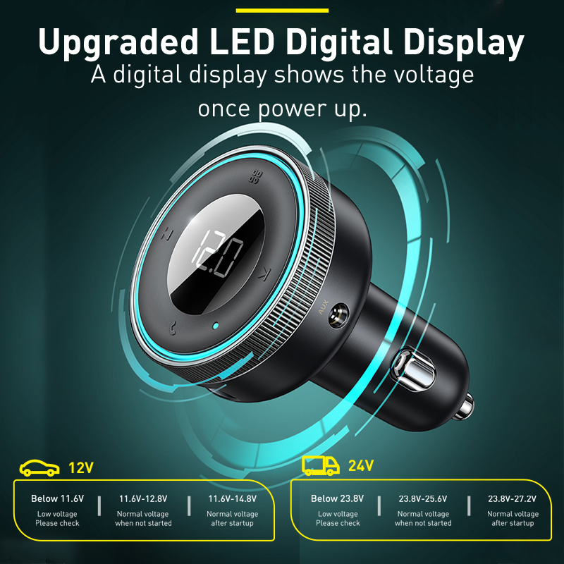 Baseus FM transmetteur modulateur voiture sans fil Bluetooth 5.0 USB chargeur rapide Auto Aux Radio lecteur Mp3 musique mains libres voiture Kit