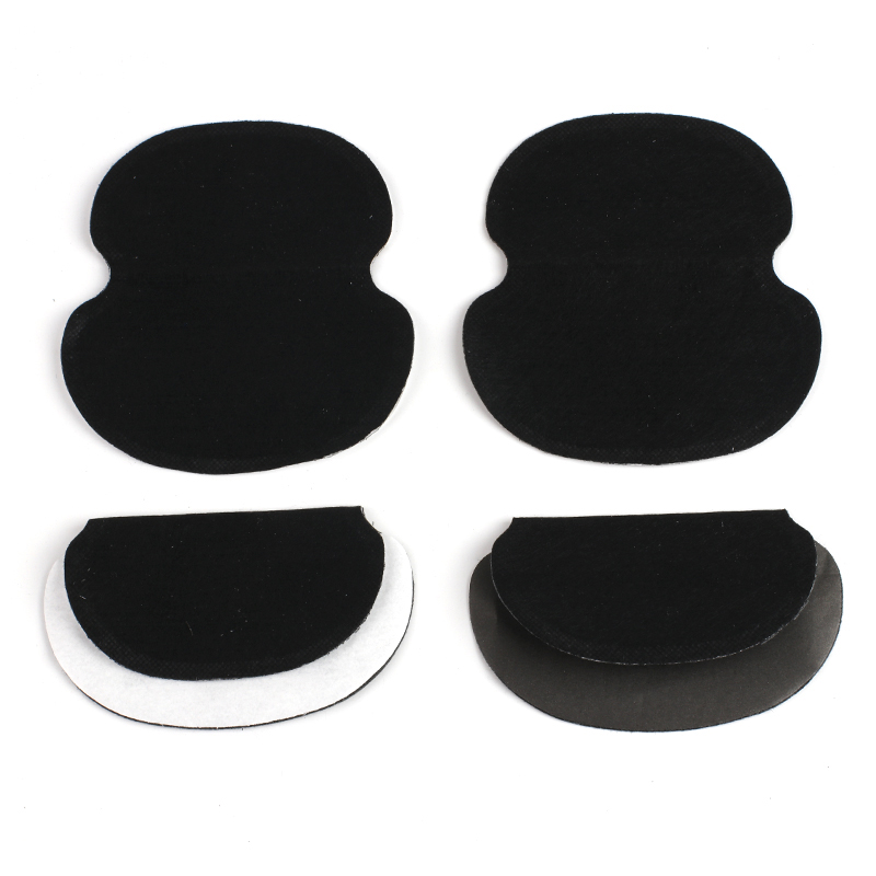 20 piezas (10 pares) almohadillas desechables para el sudor, pegatinas para axilas de verano, junta protectora absorbente de sudor de algodón negro