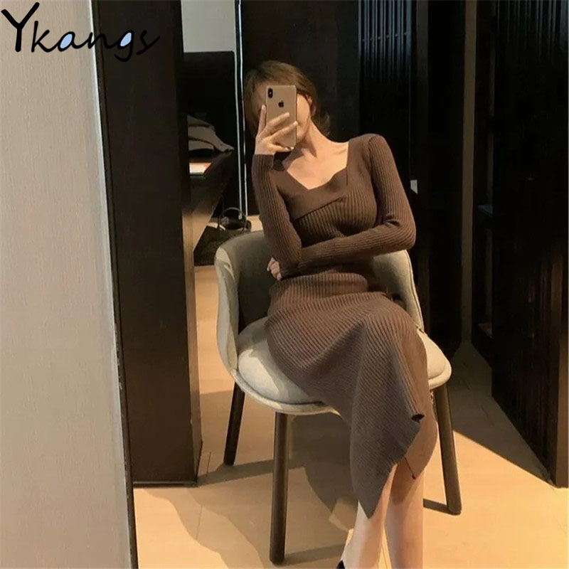 Blus Sifon Leher V Solid Elegan Pita Kasual Wanita Longgar Puff Lengan Panjang Manis Atasan Korea Kawaii Estetika Y2k Pakaian Perempuan