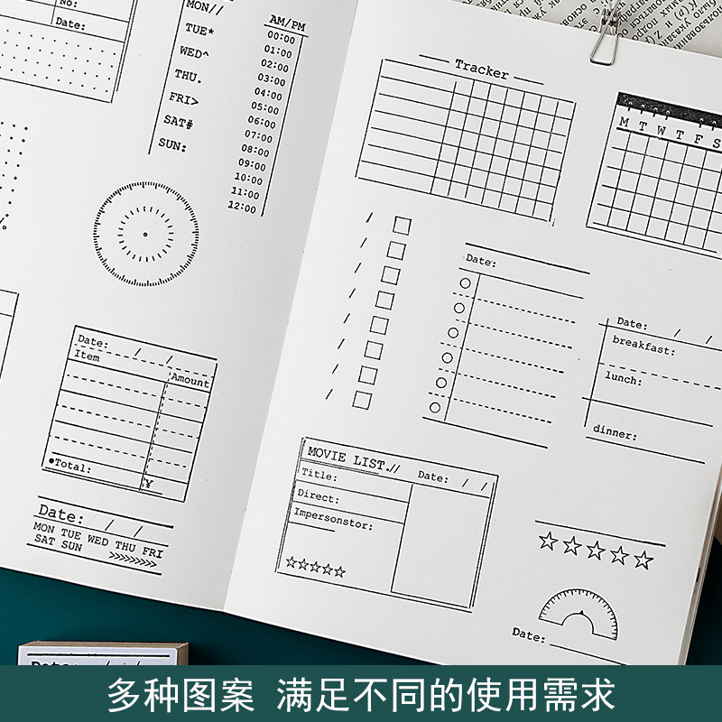 Sổ Tay Chức Năng Ghi/Thời Gian/Hàng Ngày/Thách Thức Tự Làm Bằng Gỗ Cao Su Tem Cho Thêu Sò Văn Phòng Phẩm Trang Trí Văn Phòng Supplie Bộ