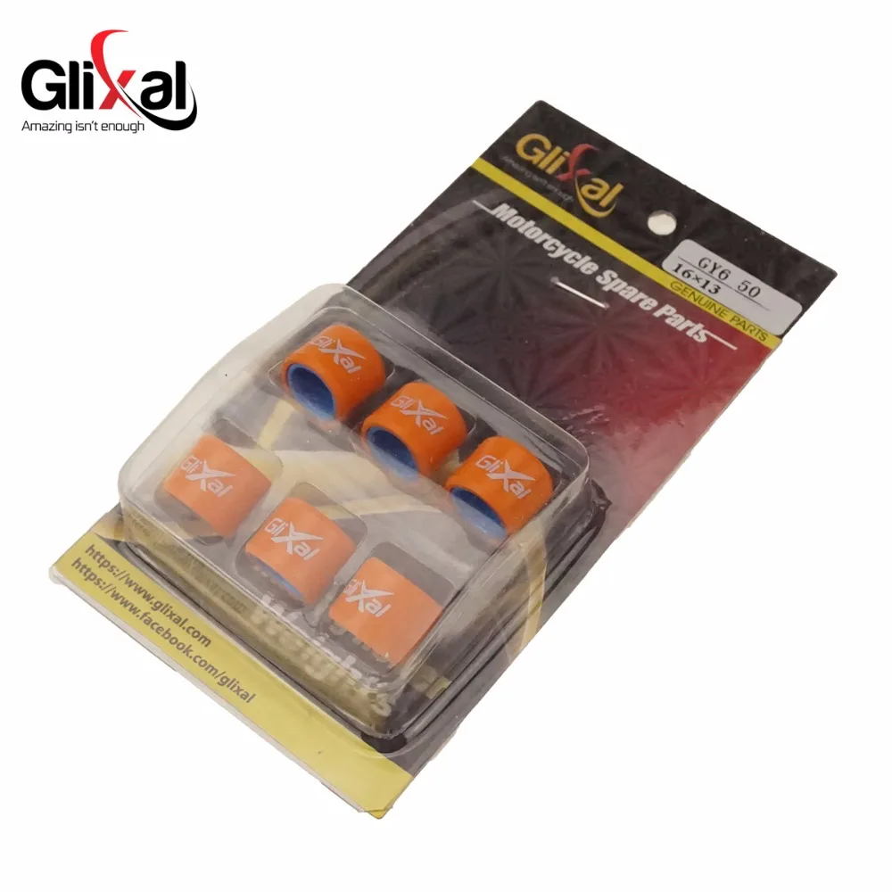 Glixal 16X13mm Hiệu Suất Cao Đua Bộ Thay Đổi Con Lăn Trọng Lượng Bộ 139QMB GY6 50cc - 100cc Xe Tay Ga Moped ATV Đi-Kart (5G-10G)