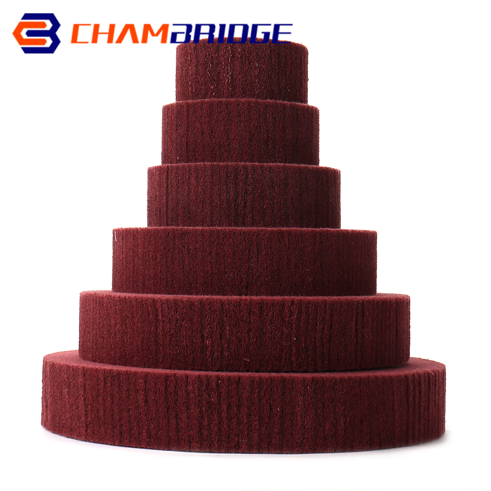 100/125/150/200/250/300 มม.ไม่ทอ FLAP แปรงล้อขัดกรวด 320 โลหะไม้ Scouring Pad 20 มม.เจาะ 1 ''/2'' หนา