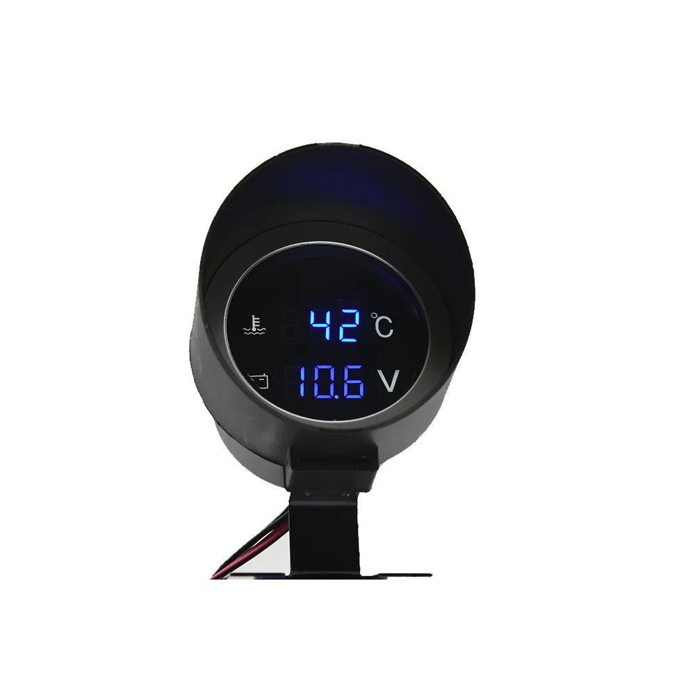 Medidor de temperatura da água do carro-10-110 celsius com sensor de tubo comum de temperatura da água 28mm 34mm adaptador 1/8npt sensor voltímetro 2 em 1
