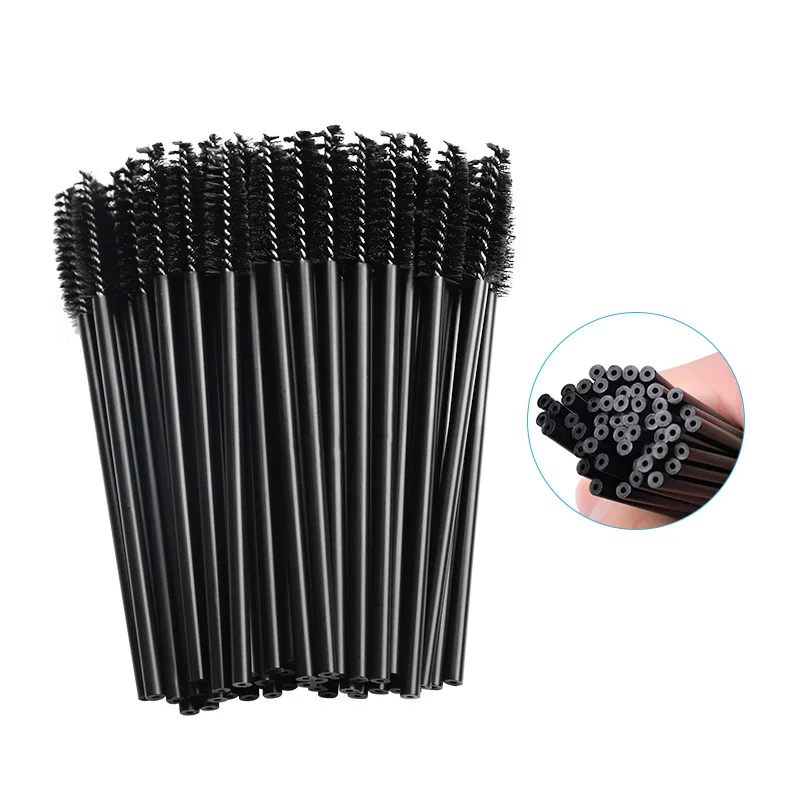 50 ชิ้นแปรงแต่งหน้าทิ้งคริสตัลแปรงคิ้ว Diamond Handle มาสคาร่า Applicator Eye Lashes Eyelash Extension เครื่องมือ
