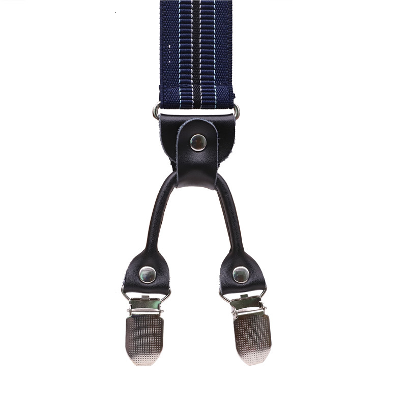 4-clip heren bretels heren bretels ondersteunt Tirantes echt leer voor dames elastische verstelbare broekriemen kleding 3,5 cm breedte