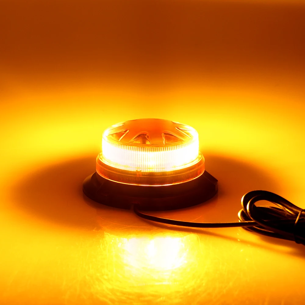 Bogrand Rotating Beacon Light With Magnetic LED Amber Flashing Emergency Lamp 9-28V Strobe Warning Traffic Lights