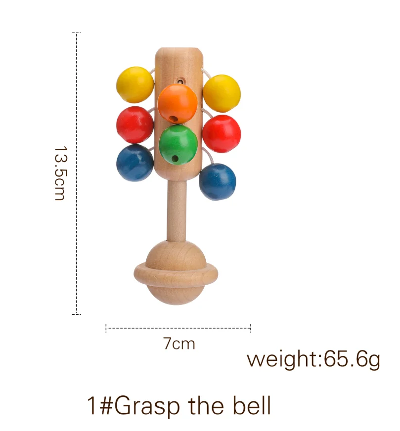 Let's make ของเล่นไม้เด็ก Rattle ทารกแรกเกิด Montessori การศึกษาไม้ 0 ได้ถึง 1 ปีเกมสําหรับทารกของขวัญใหม่