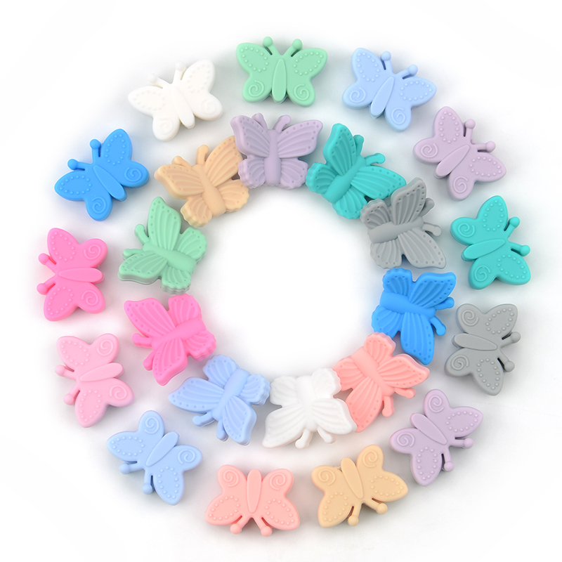 Bán 10 Cái/lốc Silicone Thái Hạt Không Chứa BPA Silicon Mọc Răng Hạt Bé Nhai Mọc Răng Vòng Cổ Tự Làm Núm Vú Giả Kẹp Phụ Kiện