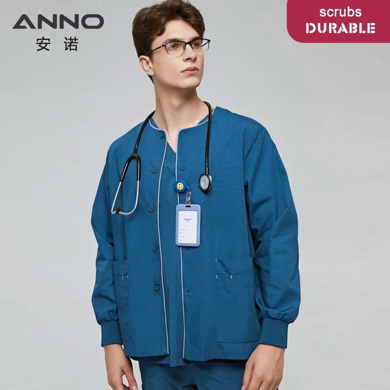 Áo Dài Tay Tẩy Tế Bào Chết Toàn Áo Khoác Xinh Xắn Trang Phục Y Tá Ra Áo Bác Sĩ Áo Sơ Mi Bệnh Viện Điều Dưỡng Nhân Viên Đồng Phục Thu Đông Mặc Công Sở