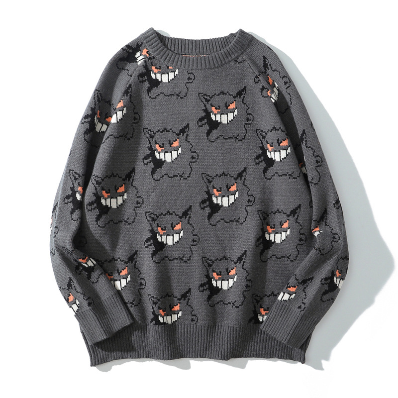 Japanische Harajuku Pullover Kleiner Teufel Streetwear Weibliche Kleidung Oansatz Mode Pullove Oversize Casual Paar Outfit kpytomoa