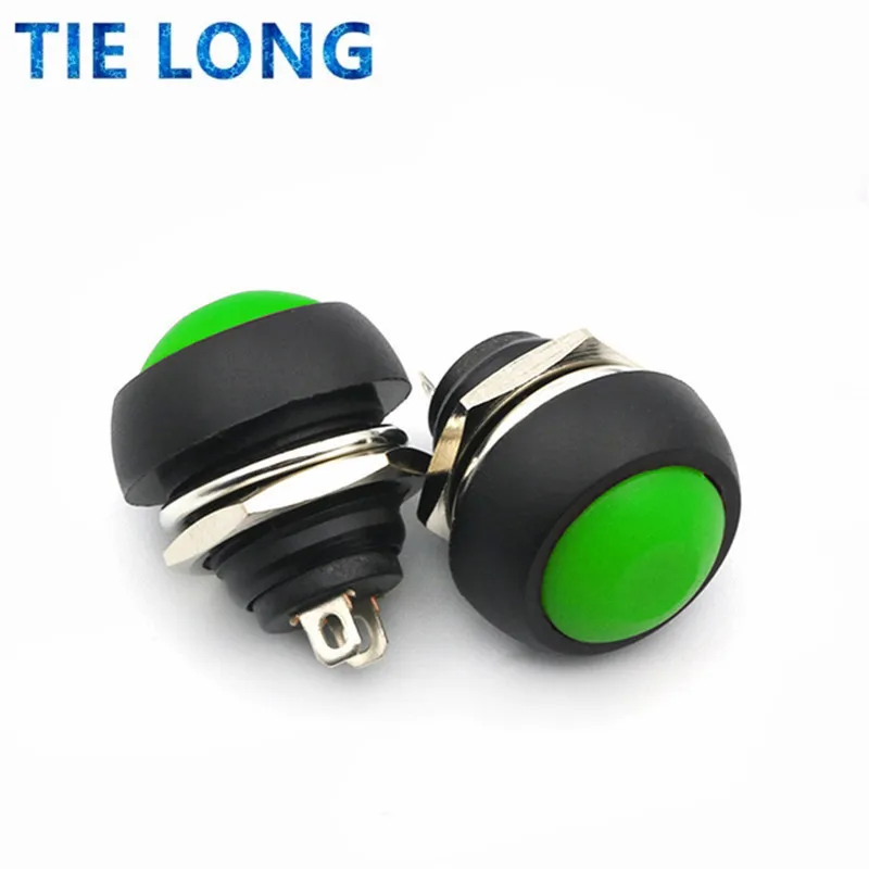 12 mm impermeable momentáneo ON/OFF botón pulsador mini interruptor redondo 1A 250 V