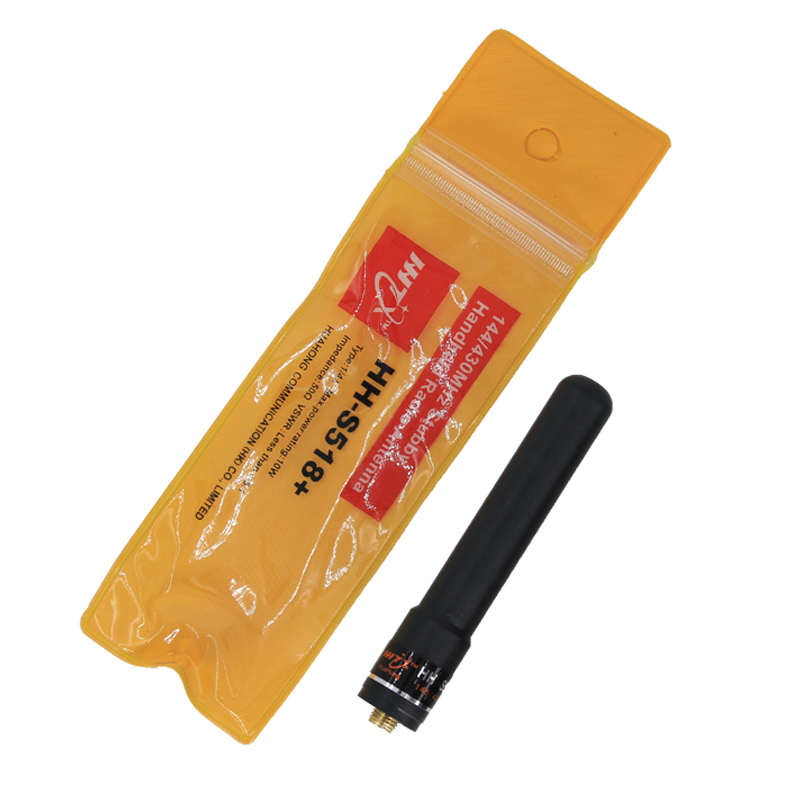 HH-518 + SMA-Nữ 144/430 MHz Băng Tần Kép Ngắn Ăng Ten Cho Bộ Đàm Baofeng UV-5R GT-3TP UV-82 UV-5RE Plus BF-F8HP BF-F9 v2 + BF-888