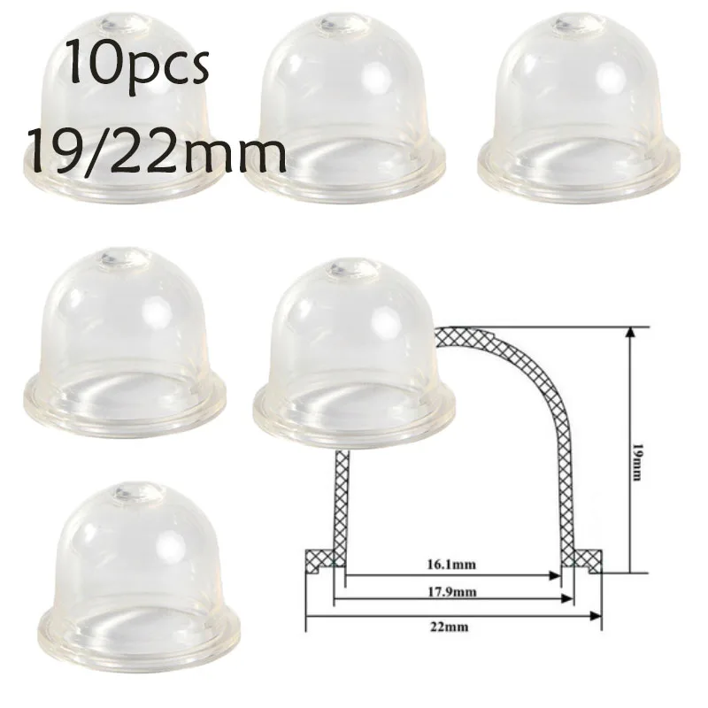 10/20 Bộ Chế Hòa Khí Phụ Tùng 19/22Mm Carb Mồi Bóng Đèn Nắp Nhỏ Bơm Nhiên Liệu Cho Cưa Xích máy Thổi Tông Đơ Cắt Brushcutter Thay Thế