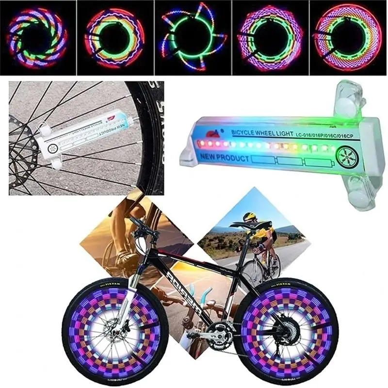 Luces de rueda de radios de bicicleta al aire libre atractivas LED de bicicleta programable OEM personalizadas luces de rueda de bicicleta recargables