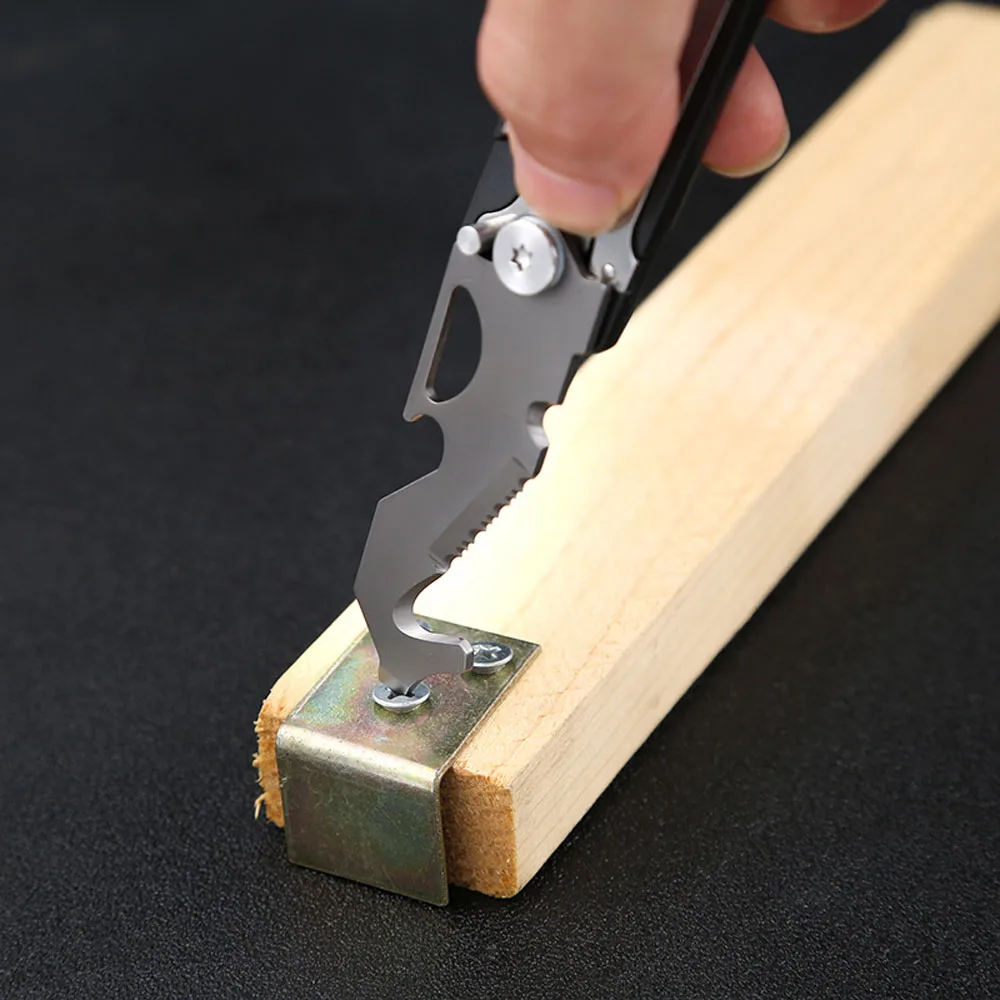Mới Móc Khóa Thép Không Gỉ Gấp Gọn Dụng Cụ Đa Năng Cá Tính Sáng Tạo Mini Dụng Cụ Mở Nắp Hộp Dây Kéo Cắt Tua Vít