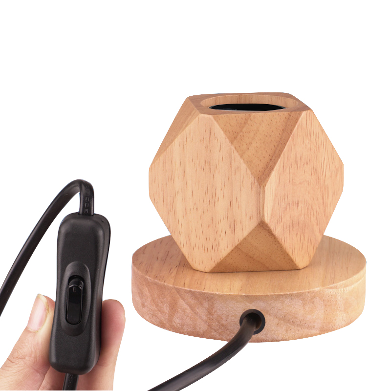Lampe de Table en bois moderne rétro E27 bureau déco lumière lampes d'art d'intérieur salon chambre chevet décoration barre lumières Base prise ue