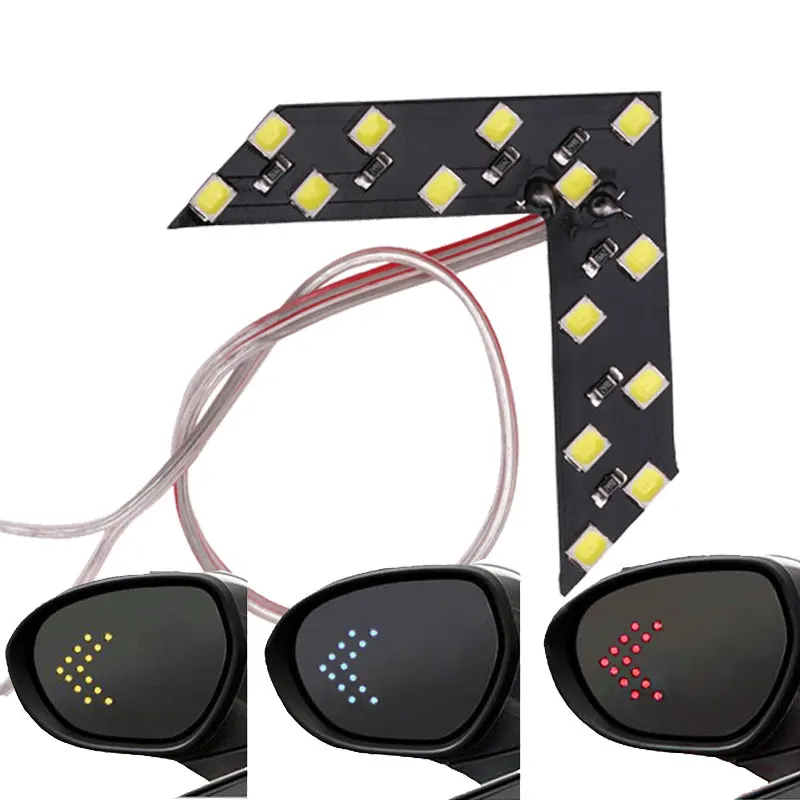1x luz LED de intermitente de estilo de coche espejo retrovisor paneles de flecha luz indicadora bombilla de señal de espejo retrovisor 12V 14 SMD amarillo
