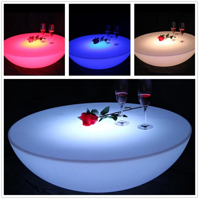 LED Illuminated Furniture, LED Bar Table, D66*H22cm, Coffee Table, Li Battery Rechargeable, Waterproof IP65, Party Event,1PC