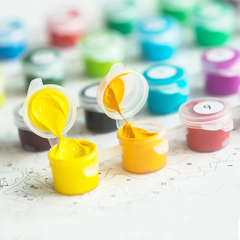 ภูมิทัศน์เมืองภาพวาดโดยตัวเลขสําหรับผู้ใหญ่ชุด DIY HandPainted บนผ้าใบกรอบน้ํามันภาพวาดระบายสีโดยหมายเลข