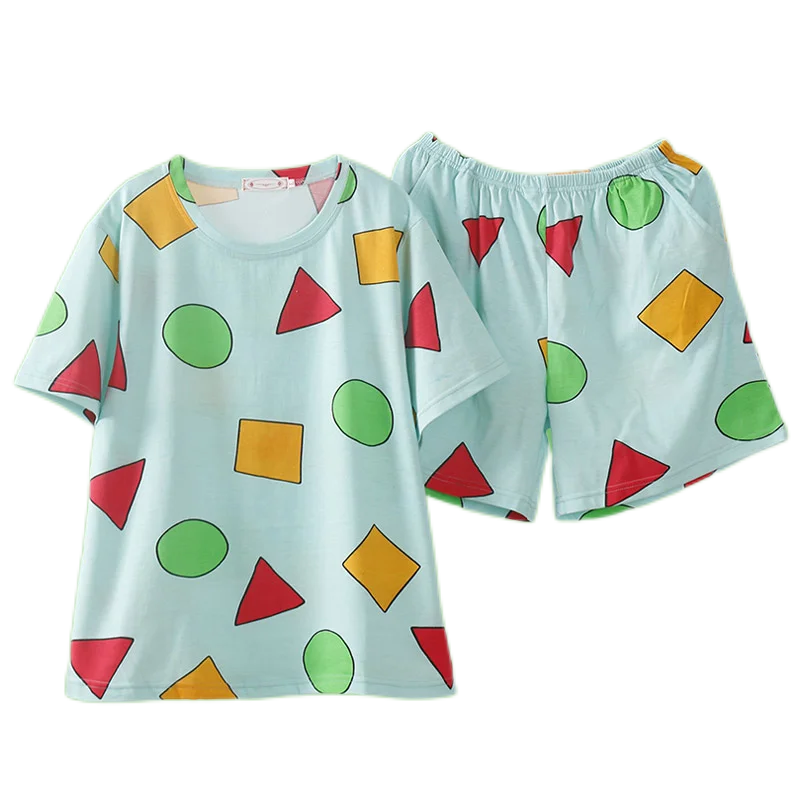 Pijama sin chan homem pijama sinchan algodão verão conjuntos curtos pijamas japoneses para casais homem e mulher pijamas 2021