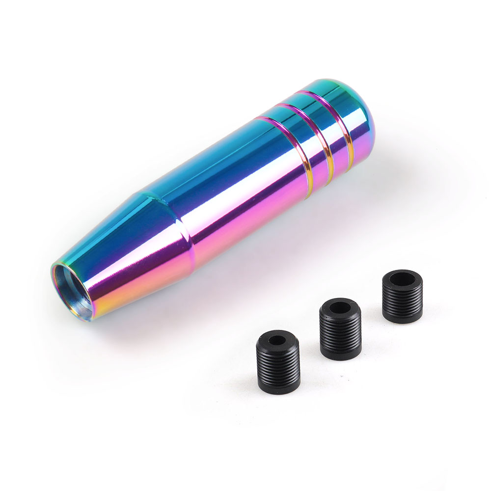 13 センチメートルアルミギアシフトノブレーシングカーユニバーサルマニュアルトランスミッションシフターレバーノブ 3 つのアダプター付き