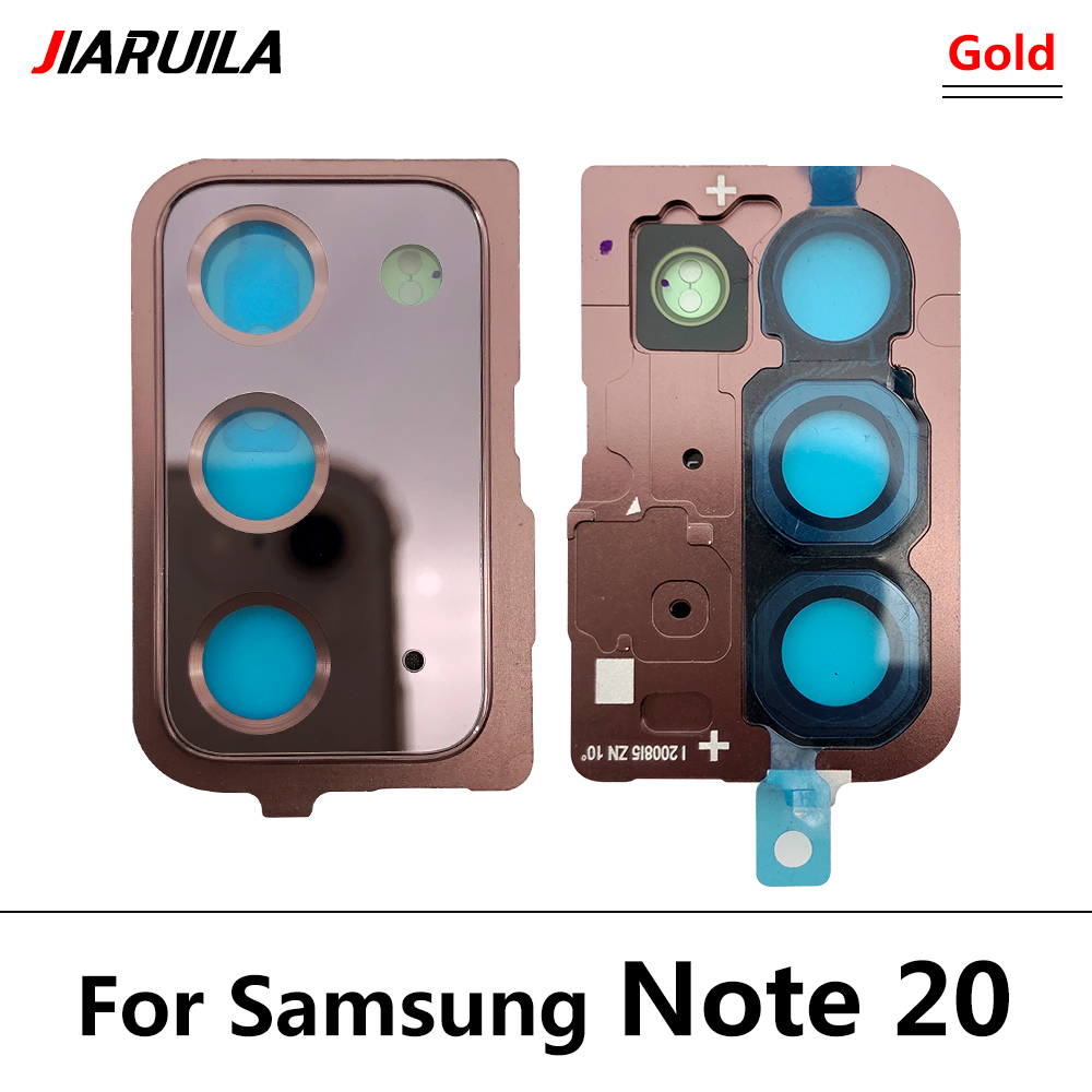2Pcs Glass Lens With Frame For Samsung Note 20 Ultra Back Camera Glass Lens Cover with Frame Holder Replacement Parts