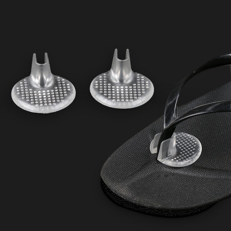 Sandal Dot Anti-selip Sandal Jepit GEL Transparan Tahan Aus Depan Setengah Bantalan Sandal Jepit Hak Tinggi Gaya Herringbone