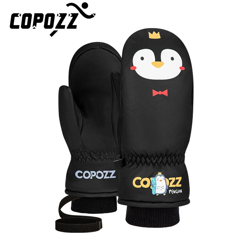 COPOZZ 子供用スキー手袋 3 メートルシンサレート冬保温指手袋かわいい漫画防水超軽量スノーボード手袋