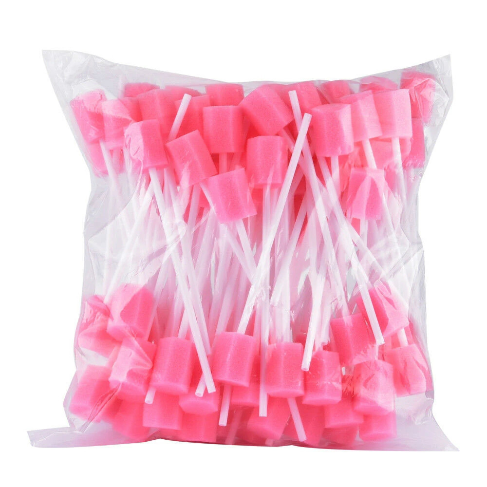 100pcs Cleaning Mouth Swabs Foam Sputum Sponge Stick For Oral Medical Use Oral Care Disposable Oral Care Sponge Swab Tooth