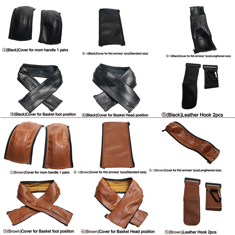 Nuevas cubiertas de manija de cochecitos para Bugaboo Cameleon 1, 2, 3 Plus, Funda de cuero Pu, fundas de parachoques para reposabrazos, accesorios para cochecito