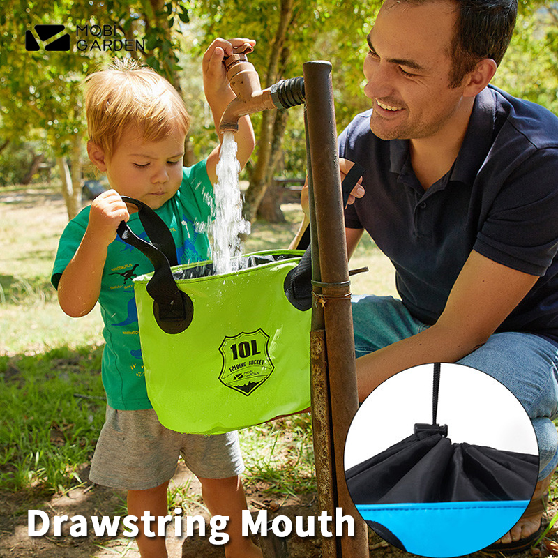 MOBI GARDEN 10L Ember Berkemah Portabel Ultraringan Multifungsi Ember Pancing IPX6 Tas Tahan Air Penyimpanan Rumah Travel Luar Ruangan
