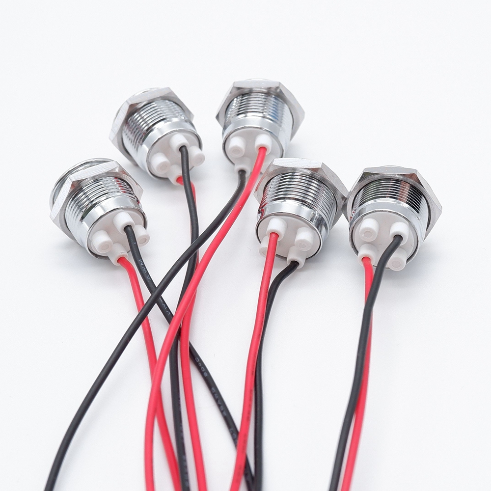 12 มม.กันน้ํา LED โลหะไฟเตือนสัญญาณนําร่อง IP66 3V 5V 6V 9V 12V 24V 220v สีแดงสีเหลืองสีฟ้าสีเขียวสีขาว