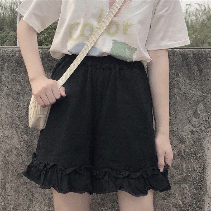 Quần Short Nữ Phong Cách Preppy Nhật Bản Cao Cấp Co Giãn Xù Ống Rộng Quần Sinh Viên Ngọt Hàn Quốc Sang Trọng Tất Cả Các Trận Đấu Thường Ngày mới
