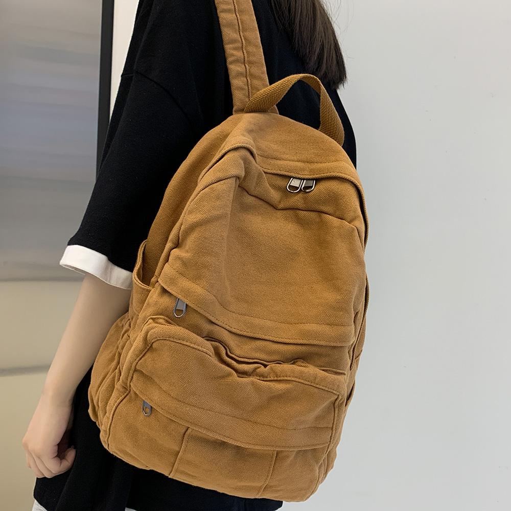 Menina tecido saco de escola nova moda estudante universitário do vintage mochila feminina lona bolsa para portátil viagem kawaii senhoras mochila