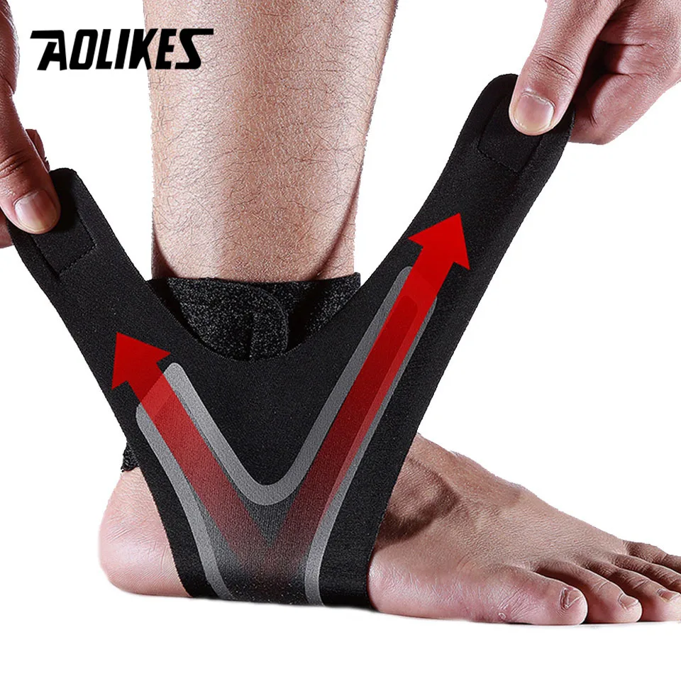 AOLIKES 발목 지지대, 탄력성 무료 조정 보호 발 붕대, 염좌 예방 스포츠 피트니스 가드 밴드