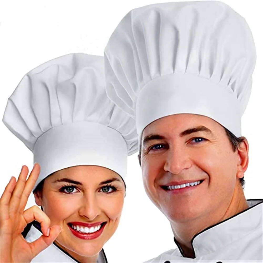 Gorro de Chef para hombre y mujer, gorro elástico para panadero, cocina, cocinero, restaurantes, Catering, color negro y rojo, 1 ud.